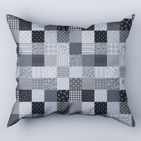 Poszewka z kory 50x60 | 107sss | biało szara | patchwork