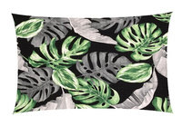 Poszewka z kory 50x60 | 455Nzi | czarna | liście monstera