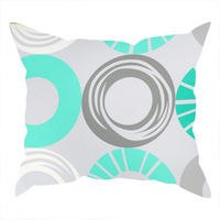 Poszewka bawełniana na poduszkę 50x50 | 321mie | szaro miętowa | wzór geometryczny