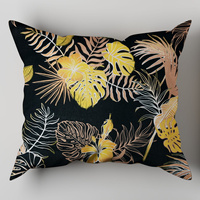 Poszewka bawełniana na poduszkę 50x70 | 455bra | brązowa | liście monstery