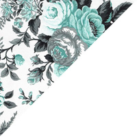 Apaszka bandamka bandana chustka | 082mięta | biało miętowa | kwiaty róży