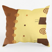 Poszewka z kory 40x40 | 042braz | brązowa | geometryczny