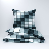 Pościel z kory 160x200 + 70x80 + 40x40 | 3093Ds | szara | krata 3D