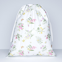 Worek szkolny na buty | 121kon | biała | polne kwiaty