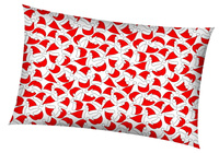 Poszewka bawełniana na poduszkę 50x50 | 224red | szaro czerwona | czapki Mikołajowe