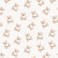 Apaszka bandamka bandana chustka | 139bez | beżowa | misie i serduszka