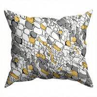 Poszewka z kory 40x40 | 262żółty | szaro żółta | ciapki