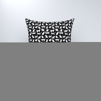 Pościel bawełniana 160x200 + poszewka na poduszkę 70x80 | 288cza | czarna | koty