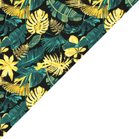 Apaszka bandamka bandana chustka | 349zlo | zielono żółta | liście