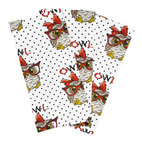 Poszewki bawełniane na jaśka 40x40 Zestaw - 3szt 433owl | białe | sowy