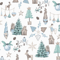 Worek na pościel do przedszkola żłobka | 017s-m | biała | świąteczna choinki