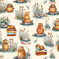 Worek szkolny na buty | 152kap | ecri | zwierzątka kapibary