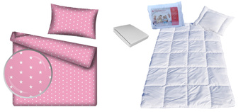 Komplet 100x160 + 50x60 + prześcieradło jersey 80x160 401róż