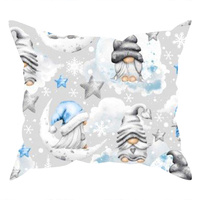 Poszewka bawełniana na poduszkę 70x80 | 400Sni | szaro niebieska | skrzaty