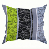 Poszewka flanela 40x40 | 127zie | szaro zielona | geometria