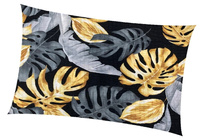 Poszewka z kory 50x60 | 455zlo | czarna | liście monstera