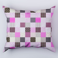 Poszewka z kory 40x40 | 107roz | różowa | patchwork