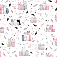 Prześcieradło na leżak do przedszkola | 432roz | biało różowe | koty pupile