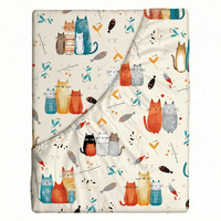 Prześcieradło z gumką do łóżeczka 60x120 bawełniane | 432kol | kolorowe | koty pupile