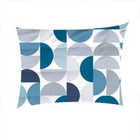 Poszewka flanela 40x40 | 038jea | niebieska | wzór geometryczny