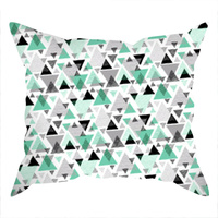 Poszewka bawełniana na jaśka 40x40 | 381mie | miętowa | wzór geoemtryczny