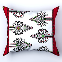 Poszewka z kory 70x80 | 257bor | biało-bordowa | góralskie parzenice