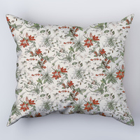 Poszewka bawełniana na poduszkę 50x80 | 117ecr | ecri | kwiaty