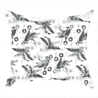 Poszewka bawełniana na jaśka 40x40 | 124szary | szara | kwiat paproci