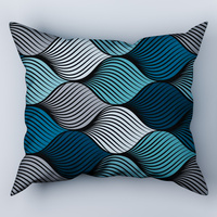 Poszewka bawełniana na poduszkę 50x70 | 163mor | morski | fale