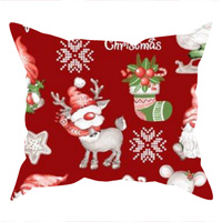 Poszewka bawełniana na jaśka 40x40 | 293Rred | czerwona | świąteczna renifery