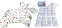 Komplet 100x160 + 50x60 + prześcieradło jersey 80x160 426Dbiały