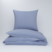 Pościel z kory 160x200 + 70x80 + 40x40 | 171gran | granatowa | paski