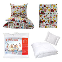 Zestaw pościeli 100x160 + 40x60 + prześcieradło we wzorze 80x160 | 081min | kolorowa | farma