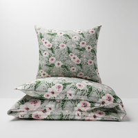 Pościel dla dziecka bawełniana 100x140 + poszewka na poduszkę 50x60 | 168szary | szara | kwiaty róże