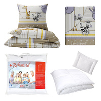 Zestaw pościeli  100x160 + 50x60 + prześcieradło we wzorze 80x160  | 104bez | beżowa | zwierzątka safari