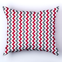 Poszewka bawełniana na poduszkę 50x50 | 407czer | czerwona | zygzaki
