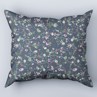 Poszewka flanela 50x60 | 121grf | szara | bluszcz powoje