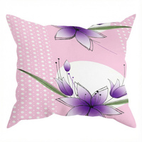 Poszewka z kory 40x40 | 339róż | różowa | kwiaty lilie