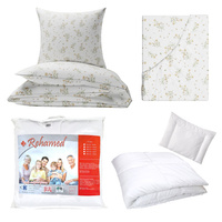 Zestaw pościeli  100x160 + 40x60 + prześcieradło we wzorze 80x160 | 121rum | biało żółta | kwiaty rumianki