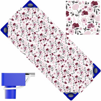 Prześcieradło na leżak do przedszkola | 415bor | biało bordowe | kwiaty bratki