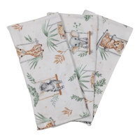 Zestaw poszewek z flaneli 104hus | ecri | zwierzątka safari