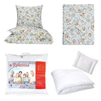 Zestaw pościeli 100x160 + 40x60 + prześcieradło we wzorze 80x160 | 052jes | kolorowa | liście jesienne