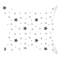 Poszewka bawełniana na jaśka 40x40 | 141b-s | biało szara | gwiazdy