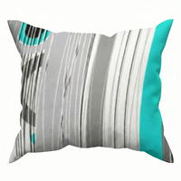 Poszewka z kory 40x40 | 387turk | szaro turkusowa | geometryczny