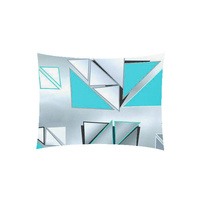 Szaro turkusowa Poszewka flanela 40x40 - 510turkus