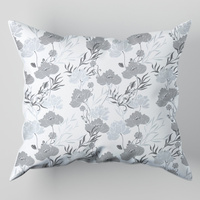 Poszewka z kory 70x80 | 219szary | szara | kwiaty