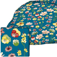 Prześcieradło z gumką do łóżeczka 80x190 bawełniane | 158eme | emeraldowe | kwiaty bratki