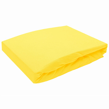 Prześcieradło bez gumki 180x220 Jersey Cytrynowe