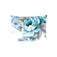 Poszewka bawełniana na poduszkę 50x50 | 248mie | biało miętowa | kwiaty