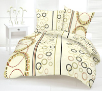 Pościel z kory 140x200 + poszewka na poduszkę 70x80 | 183ecr | ecri | koła pasy geometria